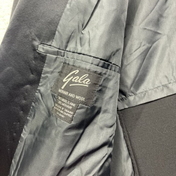 VTG Gala x Thos priestley & sons Mohair / Wool Blazer Sz 41R Black England Made - Picture 14 of 16